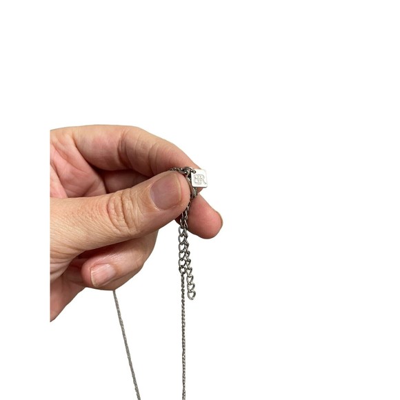 BANANA REPUBLIC BR silver tone teardrop RHINESTONE “diamond” Necklace - Picture 3 of 5